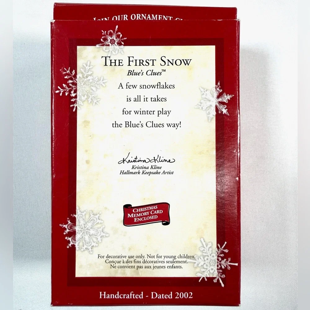 HALLMARK‎ BLUE’S CLUES Y2K VINTAGE The First Snow Keepsake Christmas Ornament